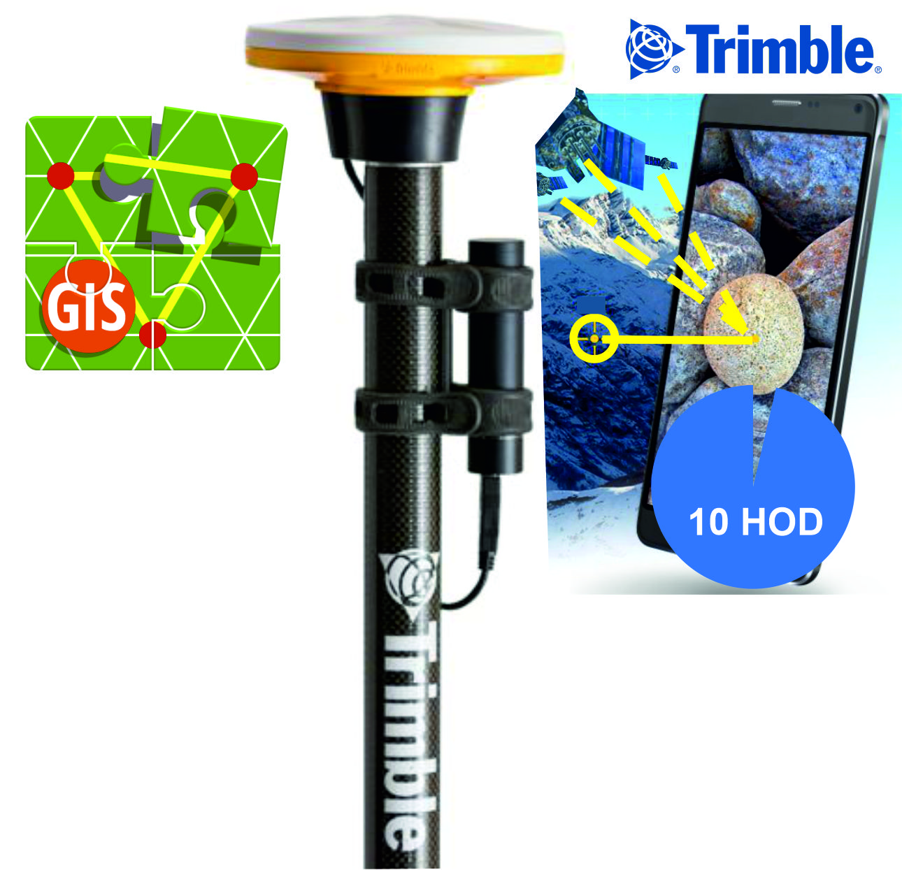 Trimble Catalyst DA2 s tyčkou a aplikací