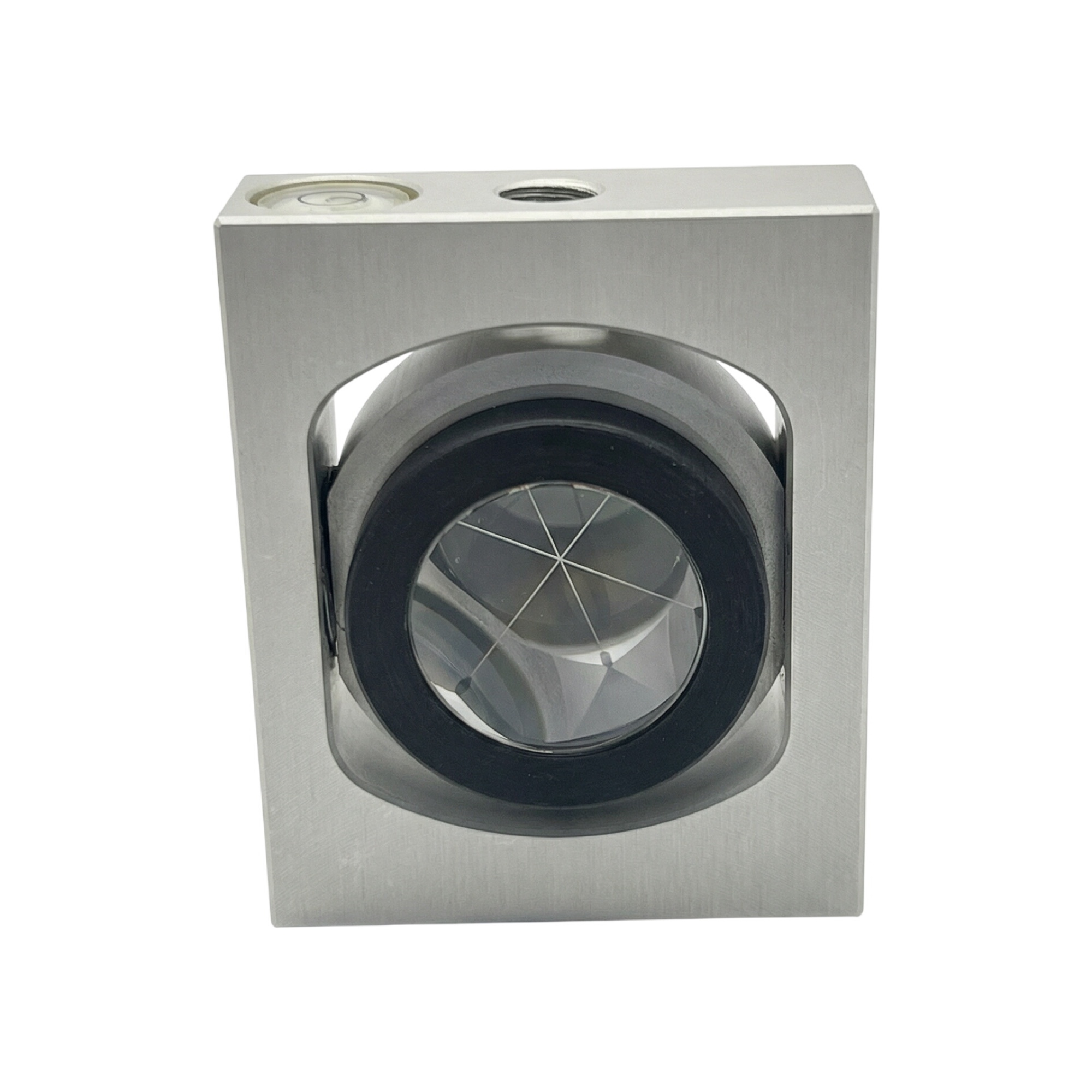 Minihranol v rámovém držáku s oboustrannou libelou, přesný, kovový, k= -17 mm