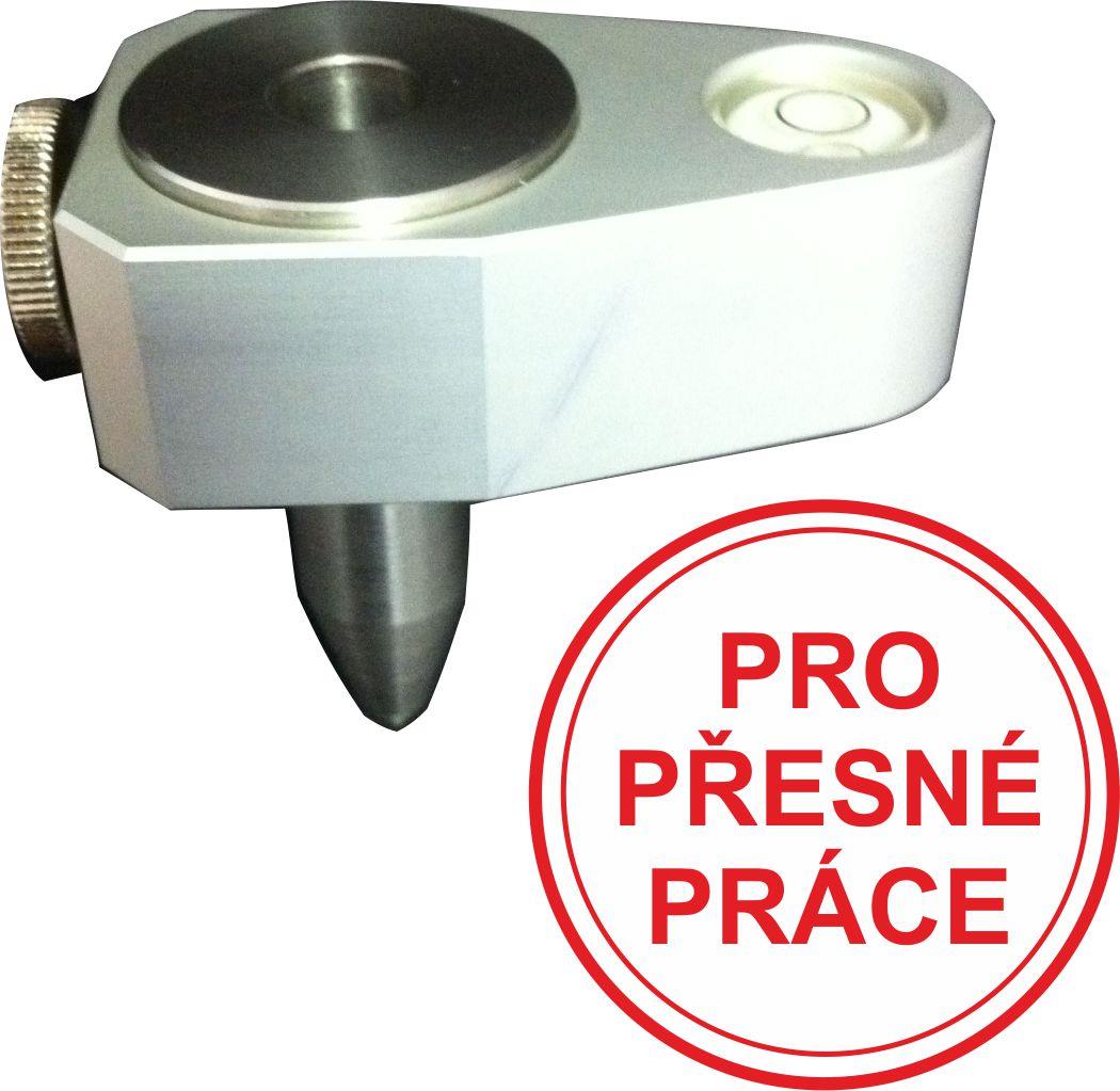 Hrot vytyčovací otočný s libelou, 10 mm objímka, výška 60 mm, tvrzený hrot