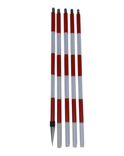 Tyčka skládací, červenobílá, 150 cm,  (5x30cm, prům. 9 mm), v pouzdře, Myzox