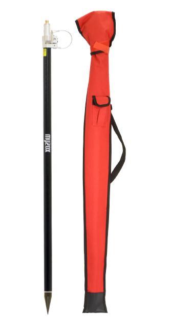 Tyčka pro GPS, karbon/kovová, teleskopická, 2.0 m, s libelou, šroub, obal, Myzox